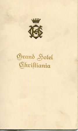 Speisekarte Grand Hotel Christiania